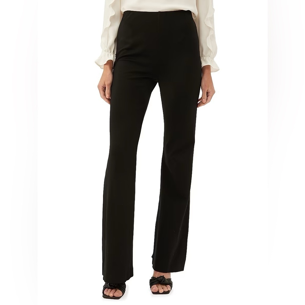 TRINA TURK Black Straight Leg Pants Slacks Trousers Split Back Ankle Size 8 Work